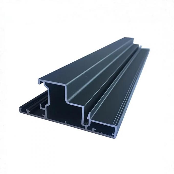 OEM 6063 Aluminum Sliding Door Track Extrusion Profile Clear Anodized