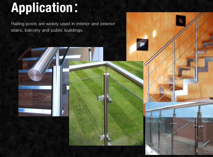 Balcony Railing Post Profile 304 Glass Railing Post For Exterior Stair Balustrade Balcony Railing