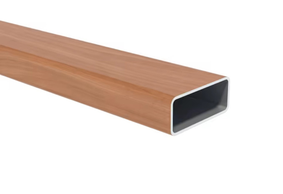 Custom Wood Grain Aluminum Alloy Extruded Rectangular Tubular For Ceiling