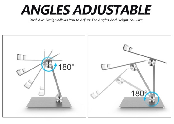 Universal Foldable Aluminum Stand Holder Metal Tablet For IPad 180 Degrees