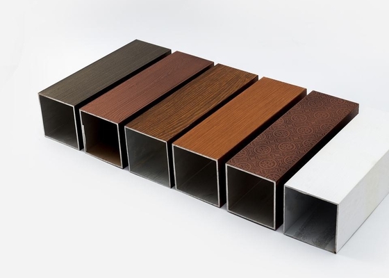 Wood Grain Aluminum Square Tube Profile For Furniture Decoration 6000 Series