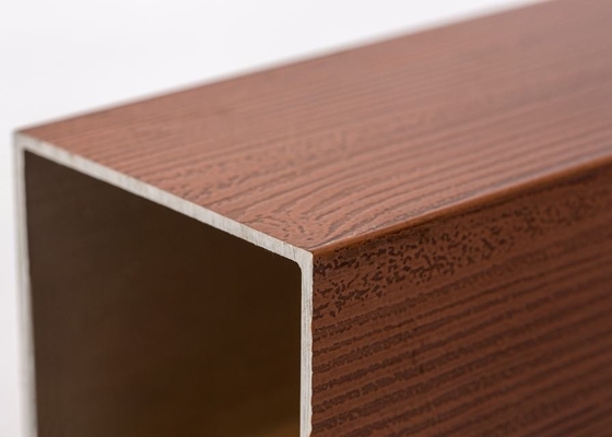 Wood Grain Aluminum Square Tube Profile For Furniture Decoration 6000 Series