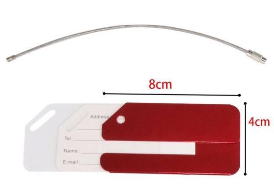 Custom Aluminum Alloy Travel Luggage Tag With Steel String