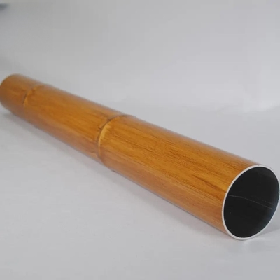 customized 6063 natural bamboo wood grain extrusion aluminum alloy profile aluminum pole