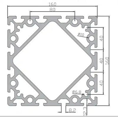 160160 Mm T Slot Aluminum Extrusion Profile T3