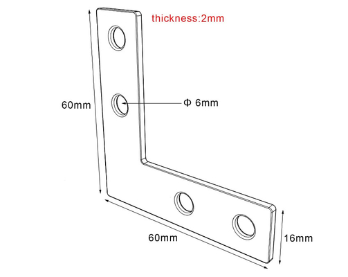 L Shape T Shape T Slot Aluminum Extrusion 4 Holes Metal Hardware Outer Connector Plates 2020/3030/4040/4545