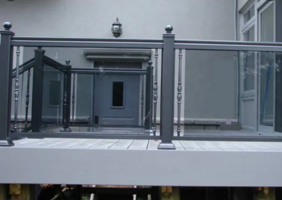 Modern Frameless Balustrade Handrails Aluminum U Channel Glass Railing Deck Glass Railing Design
