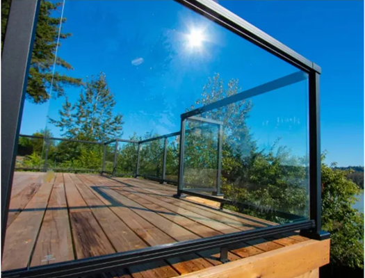 Modern Frameless Balustrade Handrails Aluminum U Channel Glass Railing Deck Glass Railing Design