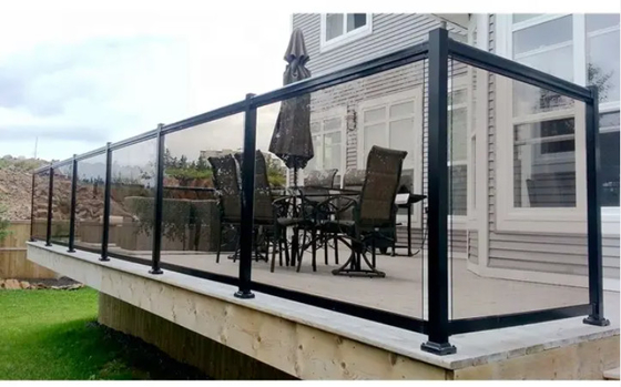 Aluminum Glass Railing Systems Deck Linear U Channel Glass Railing Posts Balustrade Frameless Standoff Aluminium Railing