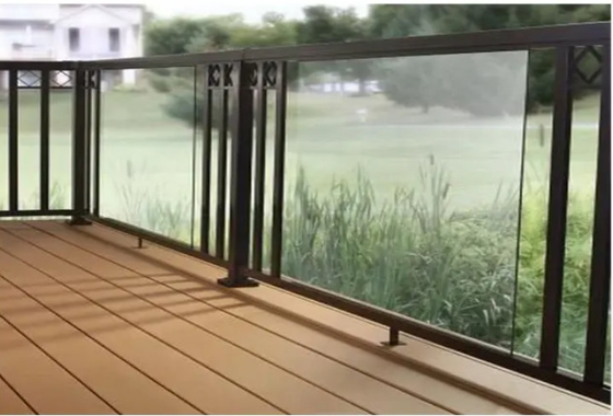 Aluminum Glass Railing Systems Deck Linear U Channel Glass Railing Posts Balustrade Frameless Standoff Aluminium Railing