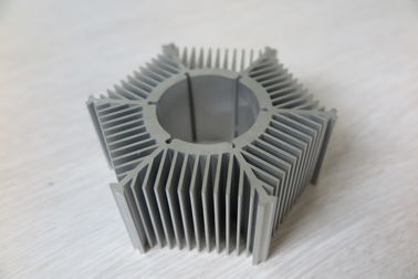 LED Round Sunflower Extruded Heat Sink Profiles With Silver Anodized / Tapping