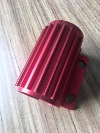 Red Colour Anodized Aluminum Extrusions Motor Housing With Tapping And Drilling