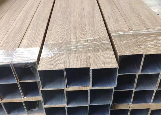 Pvc Wood Film 6063 T5 Aluminum Square Tube Stock